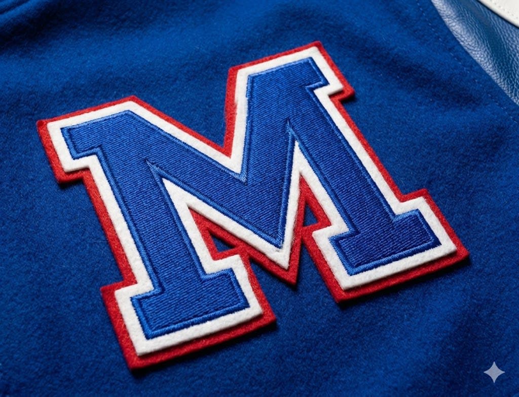 Felt embroidered single letter chest patch