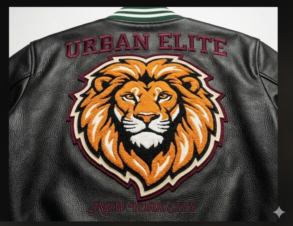 Bold chenille back mascot patch