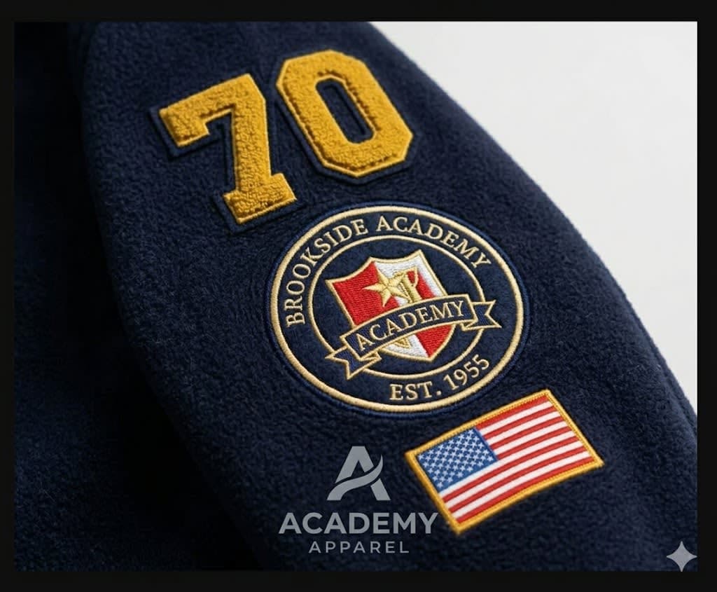 Logo embroidery close-up