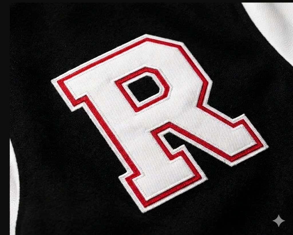 Tackle twill letter patch on chest